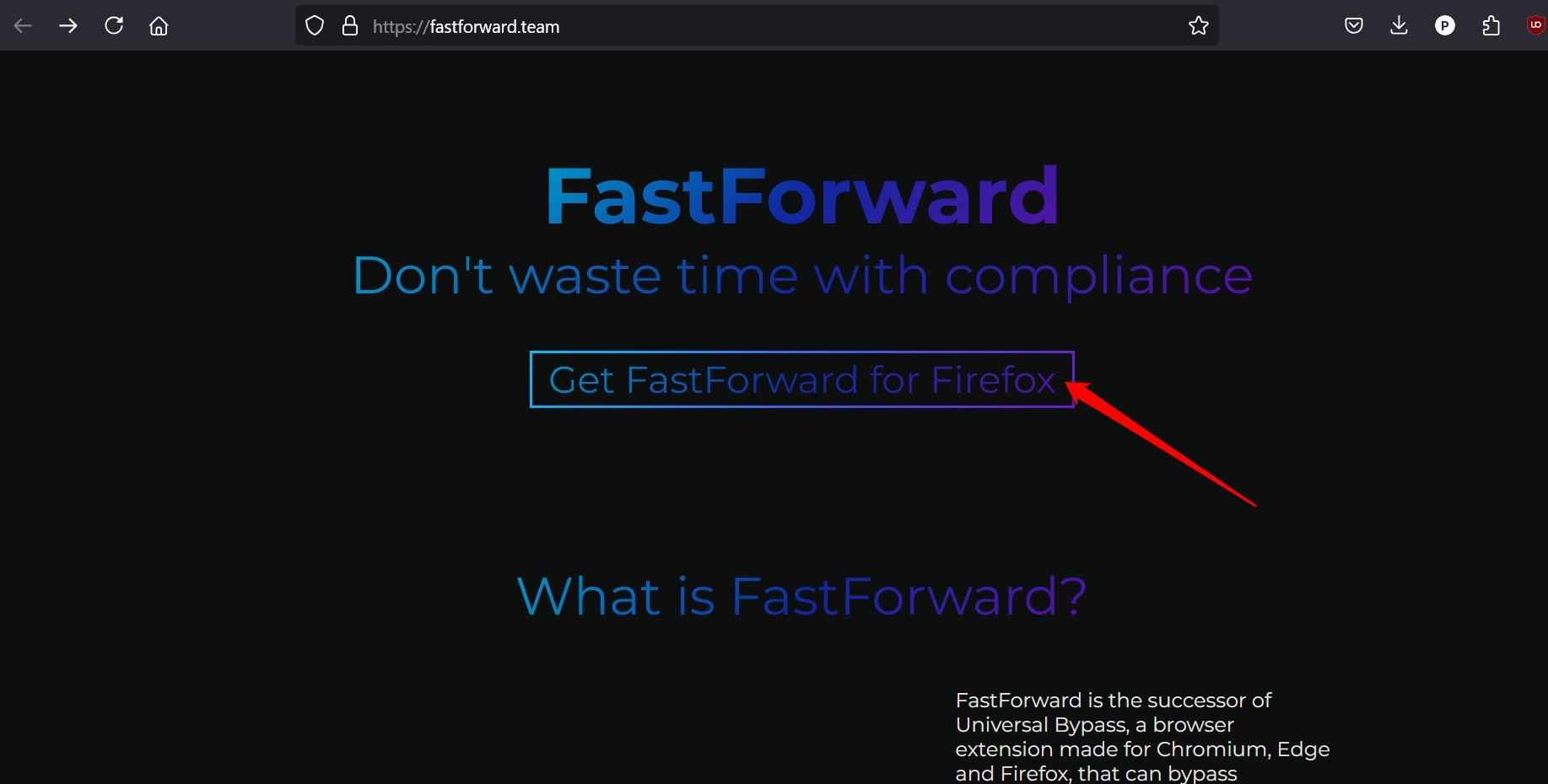 Обход сокращения URL-адресов fastforward