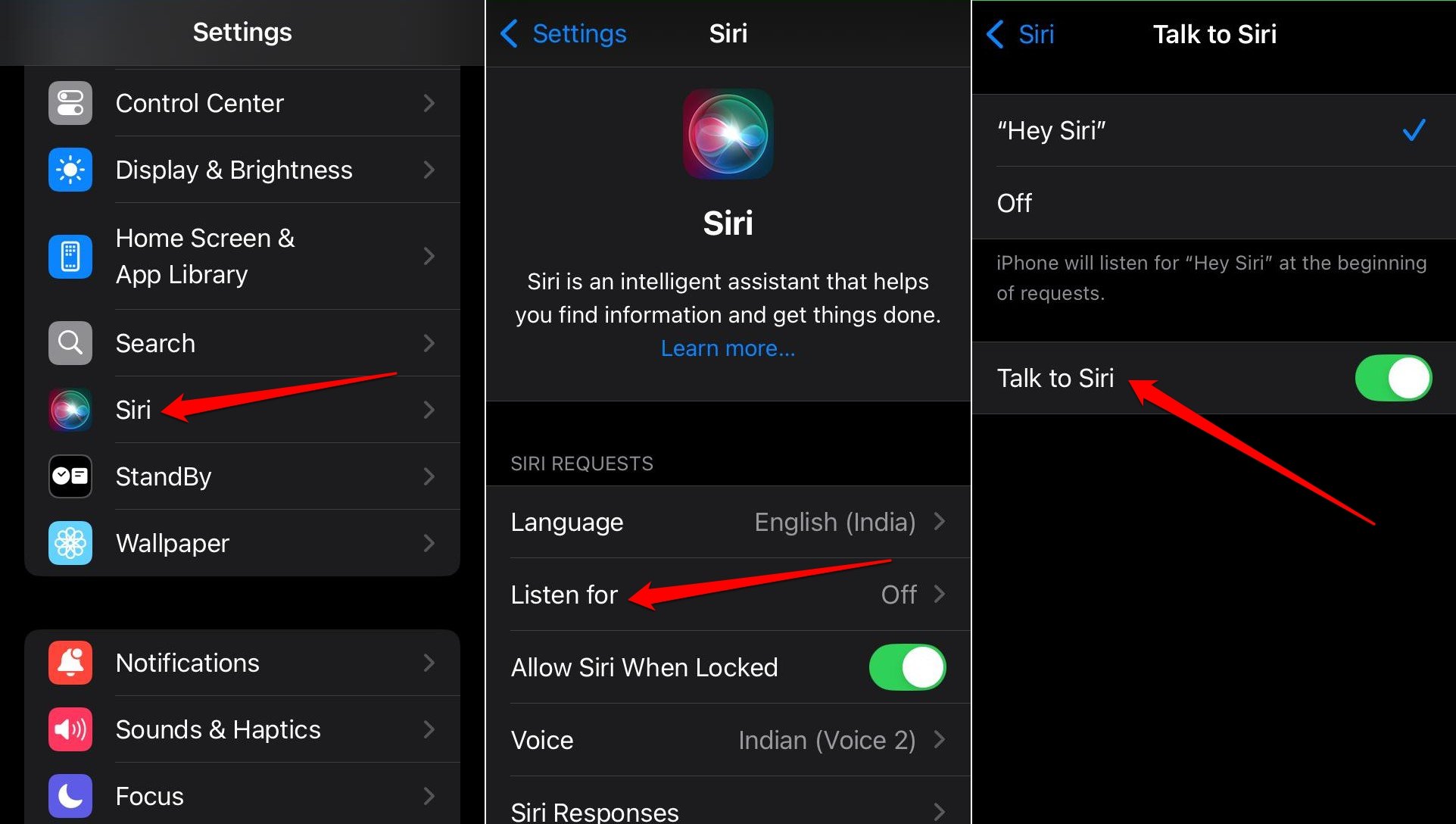 включить разговор с Siri на iPhone