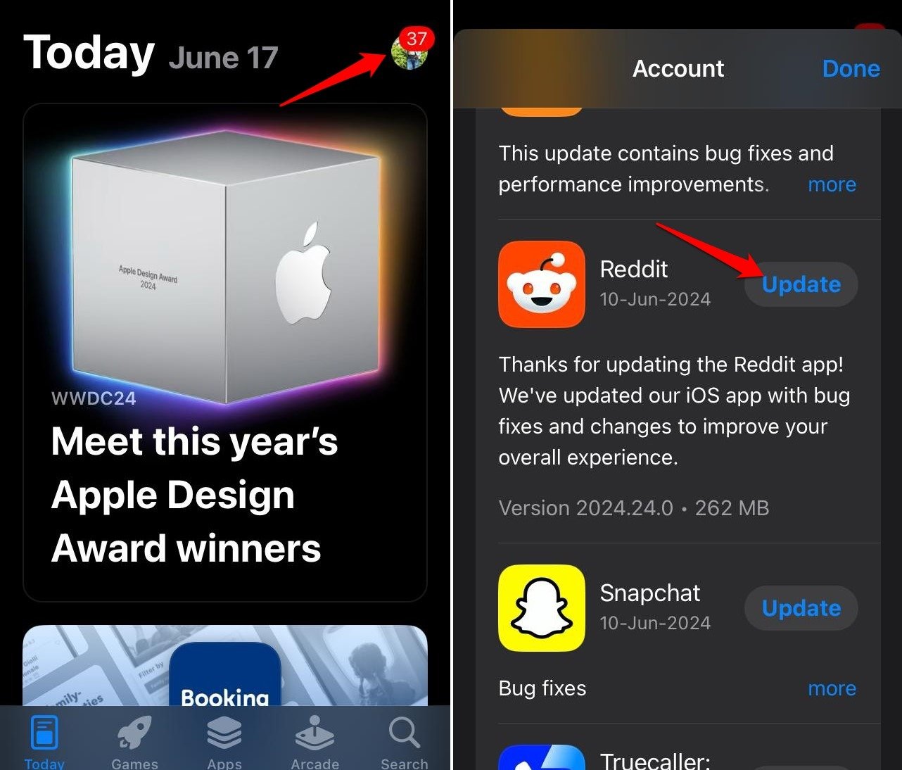 обновить приложение Reddit на iPhone