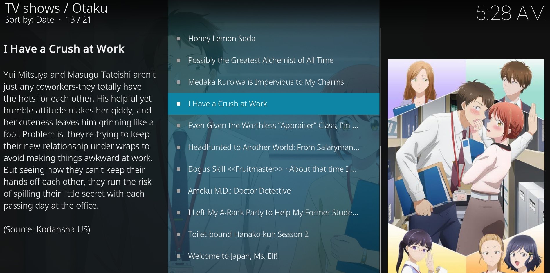 Аниме -шоу на otaku kodi addon