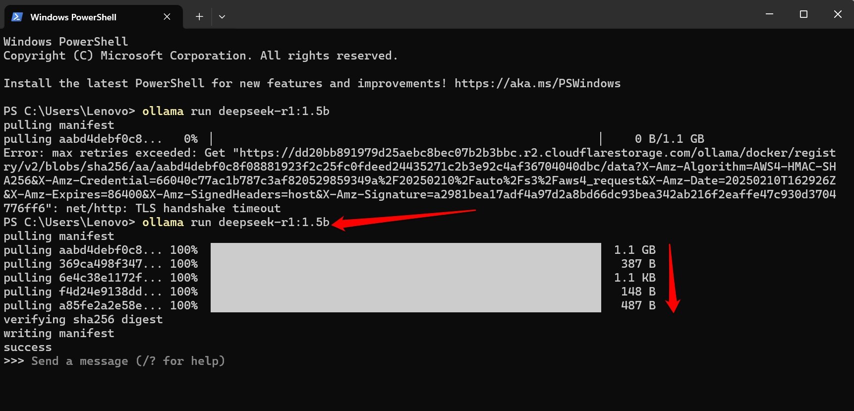 Установите DeepSeek на Windows 11