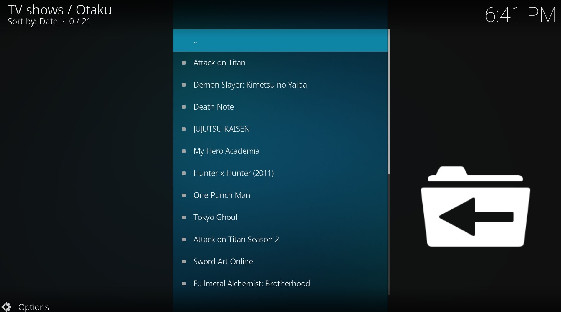 Смотреть аниме -шоу на Kodi