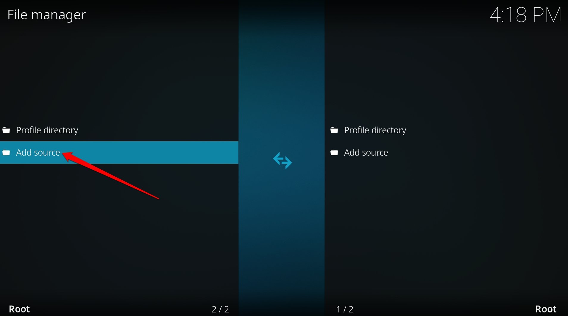 Добавить источник Kodi