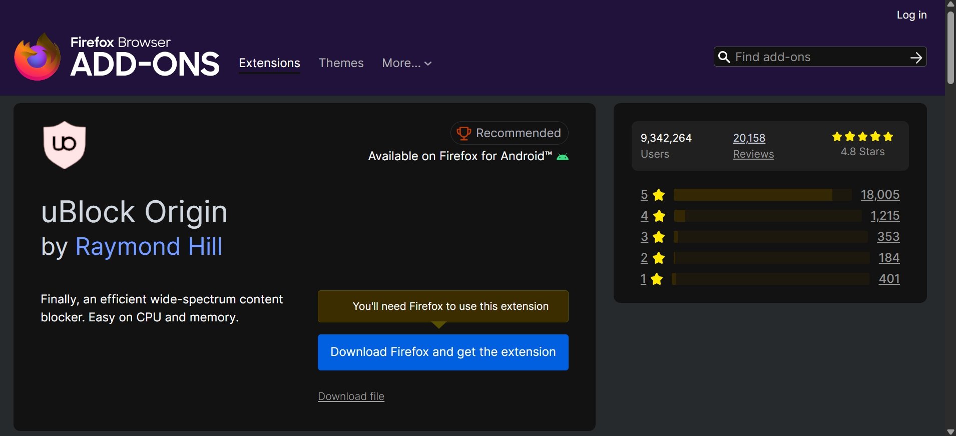 Получить расширение браузера Ublock Origin