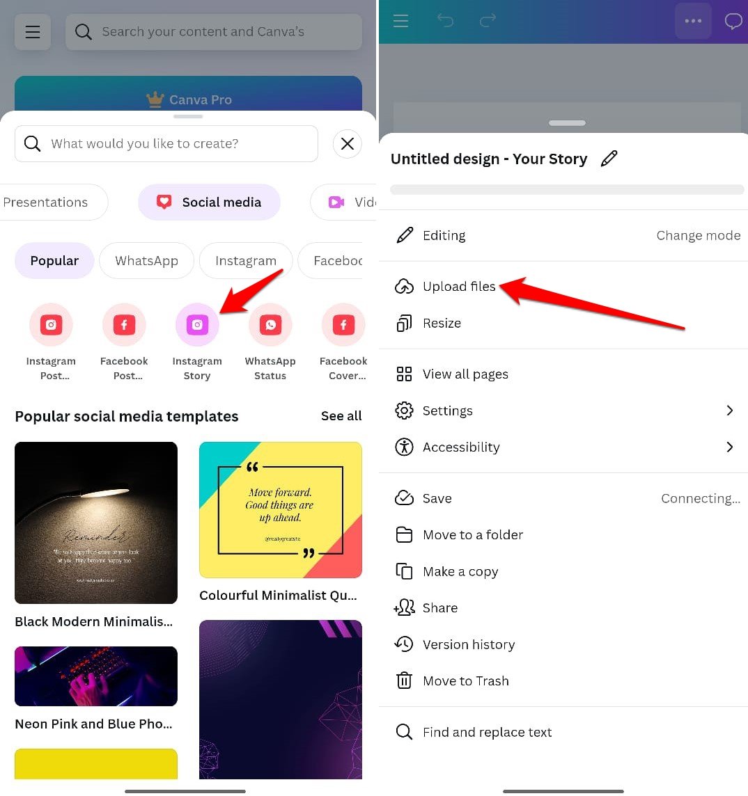 Как создать историю Instagram на Canva