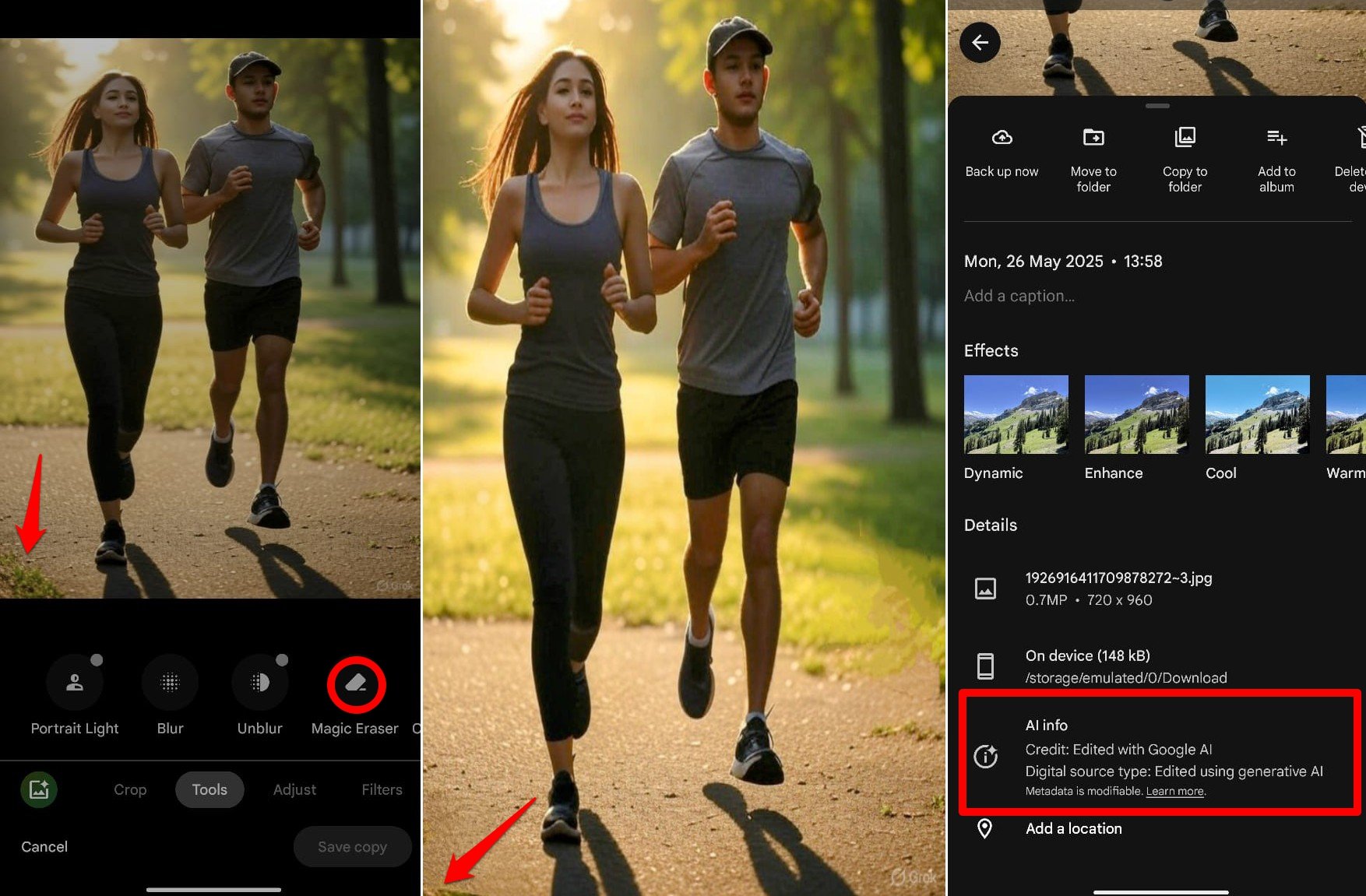 Как использовать Google-Photos, чтобы проверить, редактируется ли изображение с помощью-AI