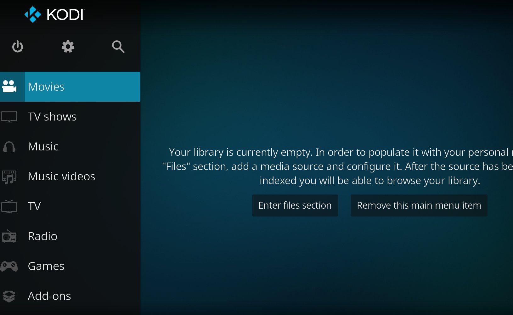 Интерфейс Kodi