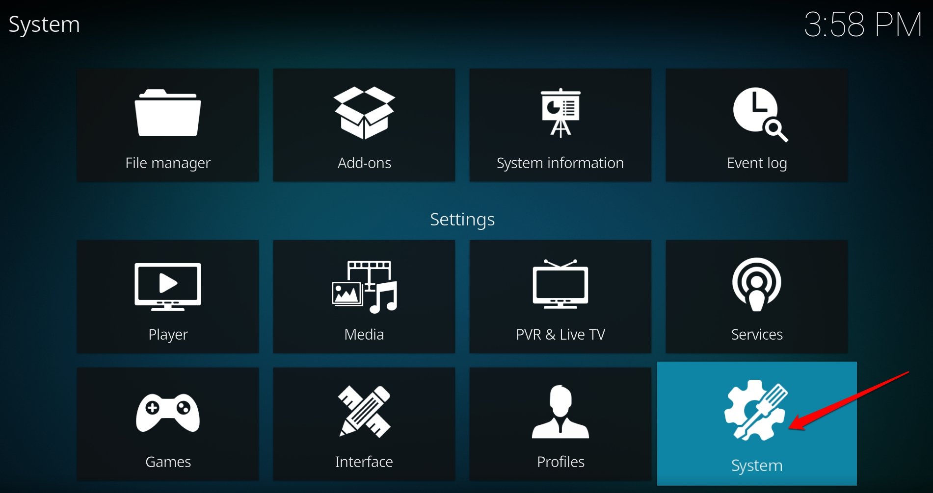Настройки системы Kodi