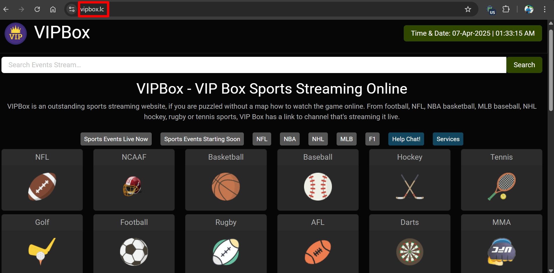 Потоковой сайт Vipbox