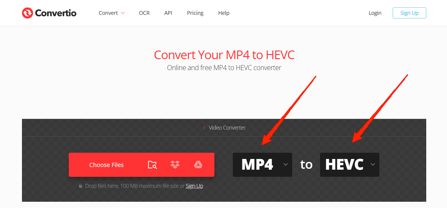 Преобразовать MP4 в формат HEVC