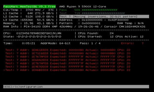 Memtest86 запустит самостоятельно и начнет тестировать память вашего компьютера. Тест может занять несколько часов, в зависимости от того, сколько оперативной памяти у вашего компьютера.