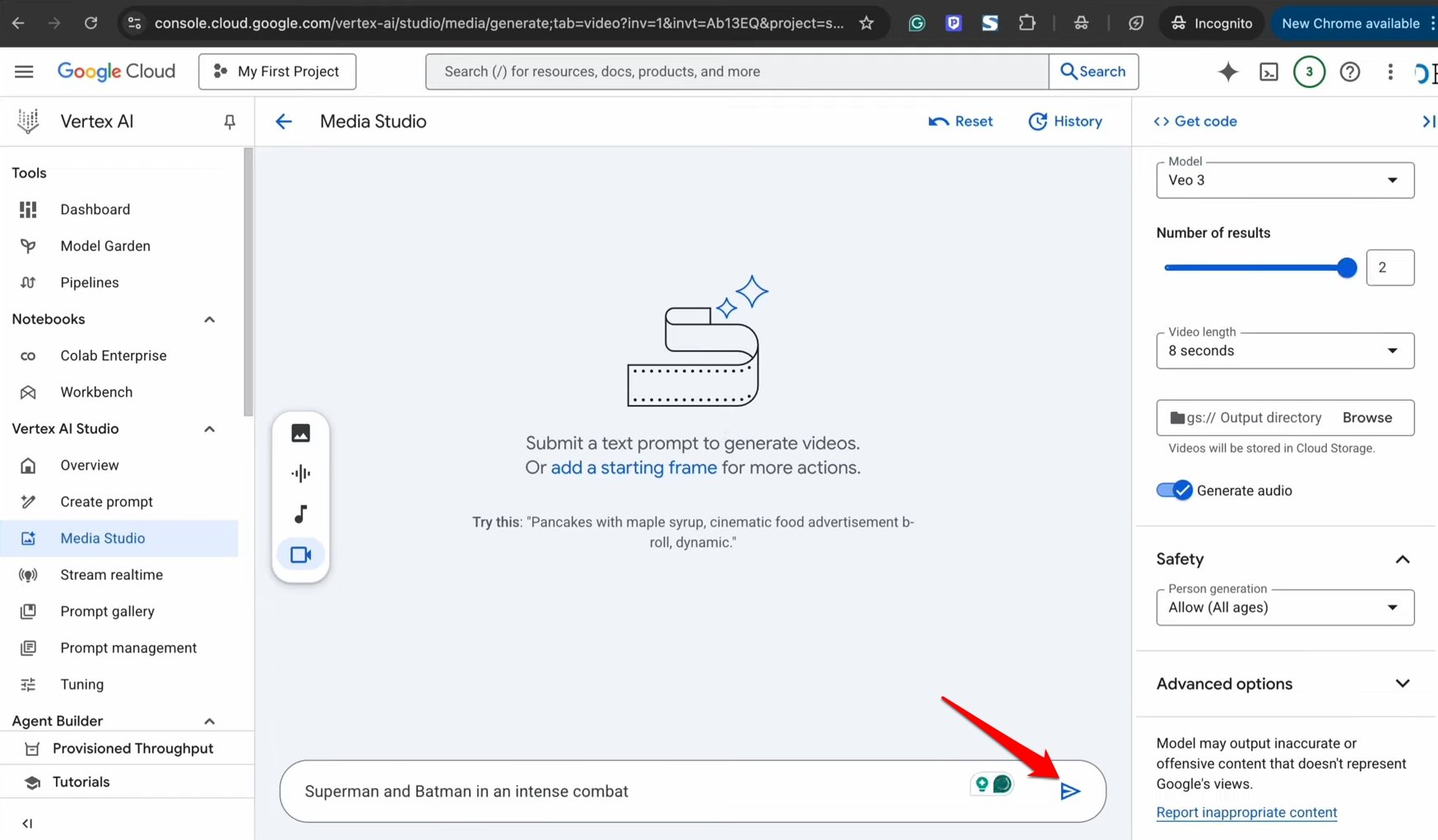 Сгенерировать видео ИИ с использованием Google Veo 3