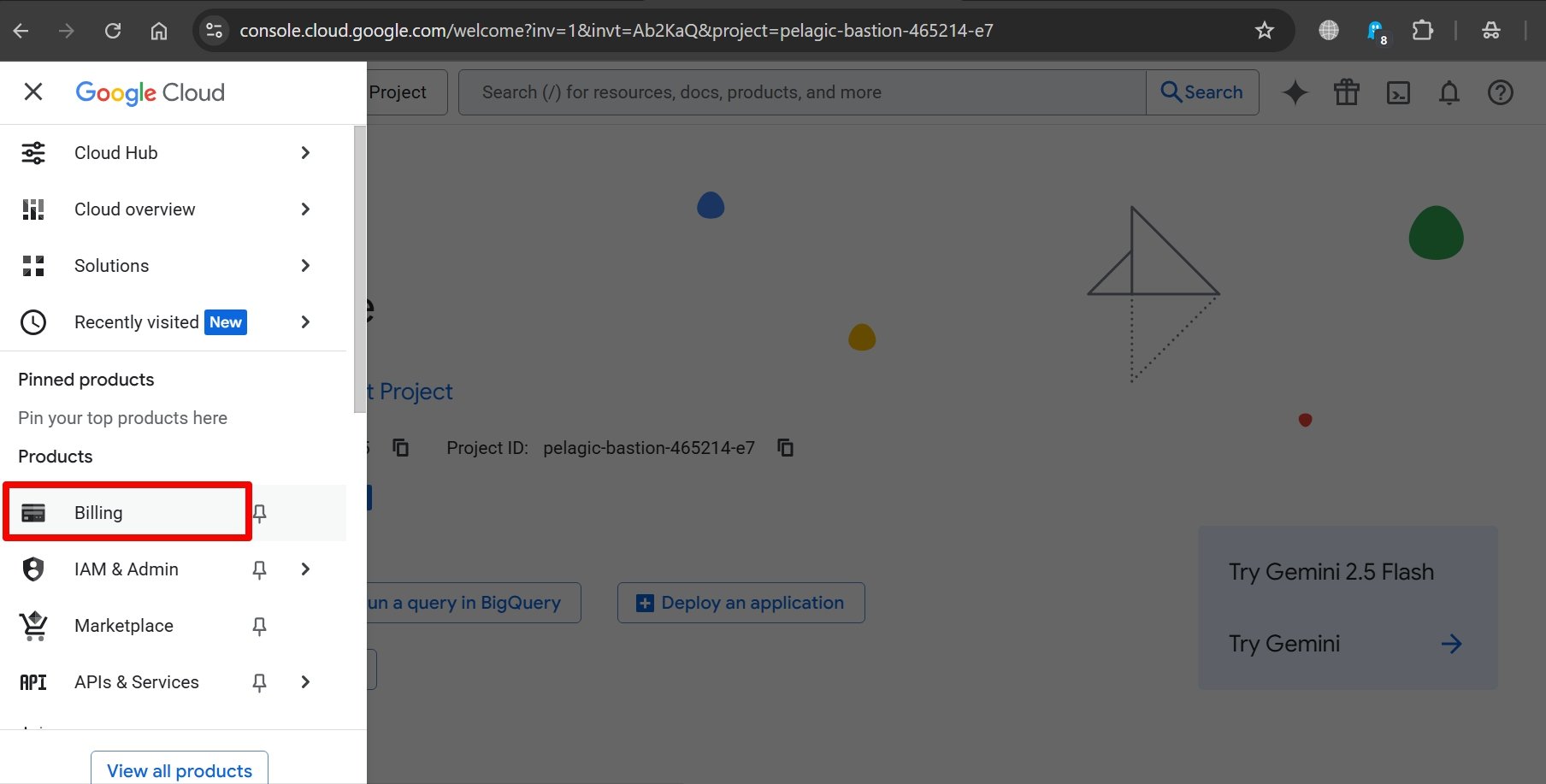 Google Cloud Billing страница