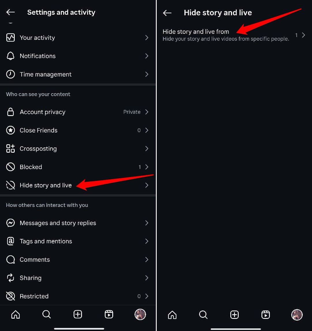 Instagram скрыть историю и жить