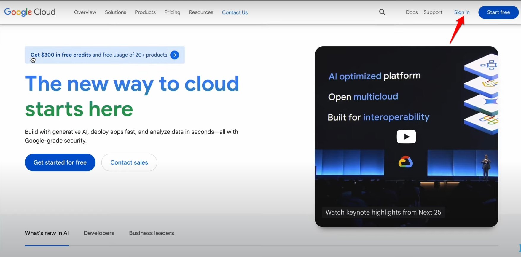 Войти в Google Cloud