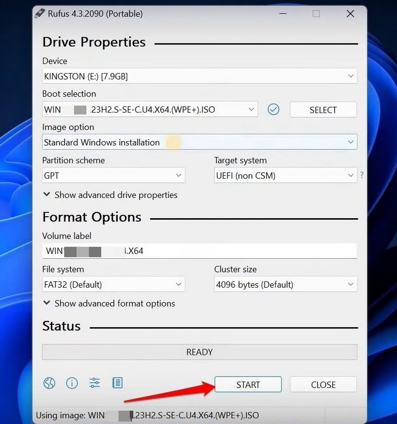 Начните создавать загрузочный диск Windows XP